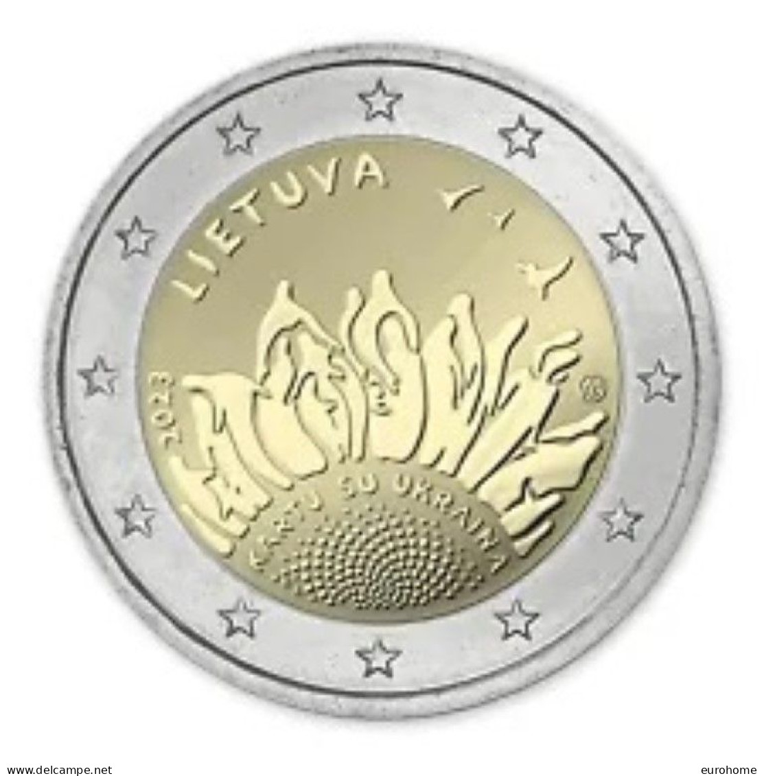 Litauen  2023  2 Euro  Commemo   "Together With Oekraine"    UNC Uit De Rol  UNC Du Rouleaux  !! - Litauen