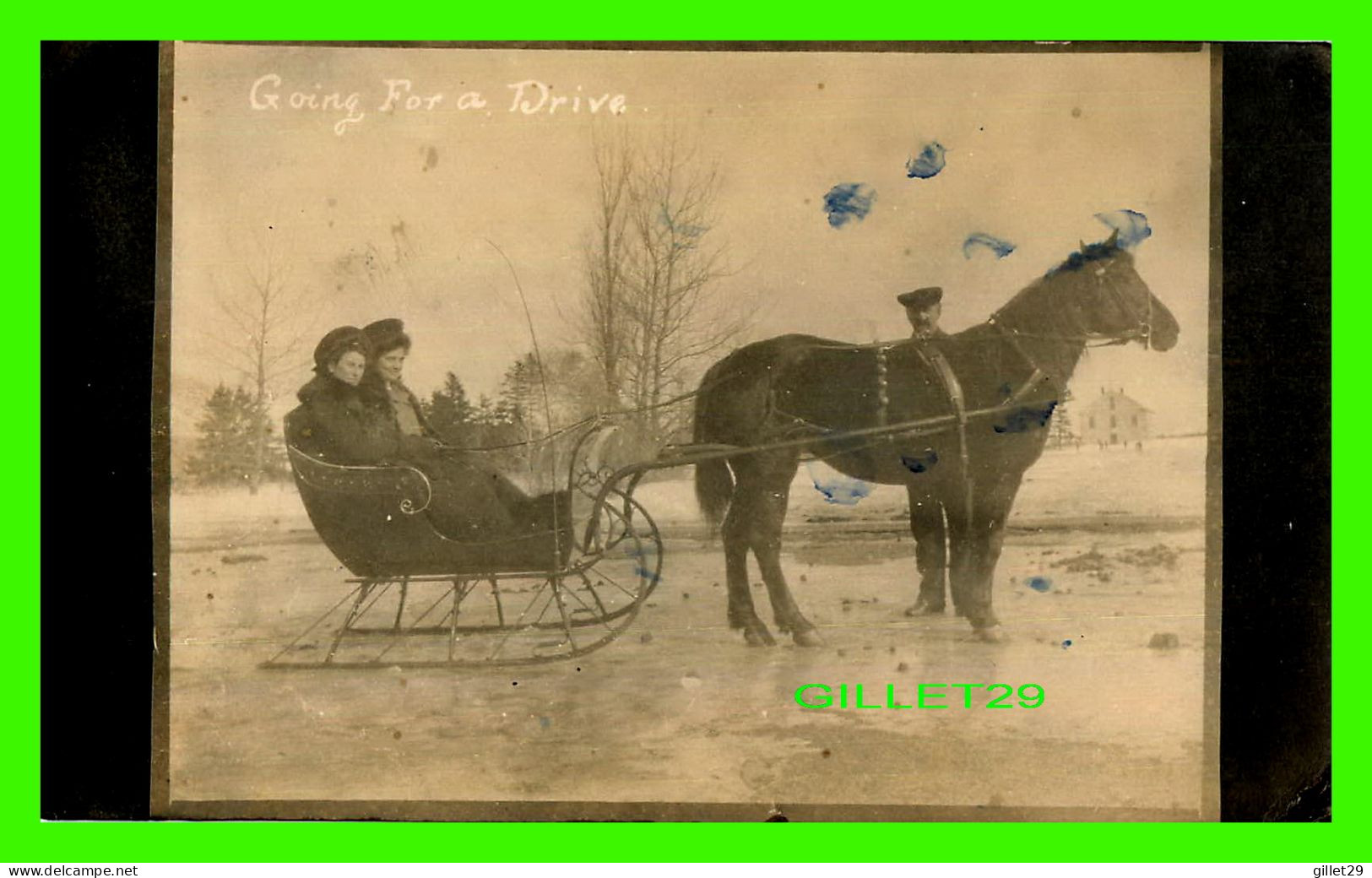 QUÉBEC - GOING FOR A RIDE - UN TOUR DE SLEIGH - CARTE PHOTO DE 1900 - - Québec - La Cité