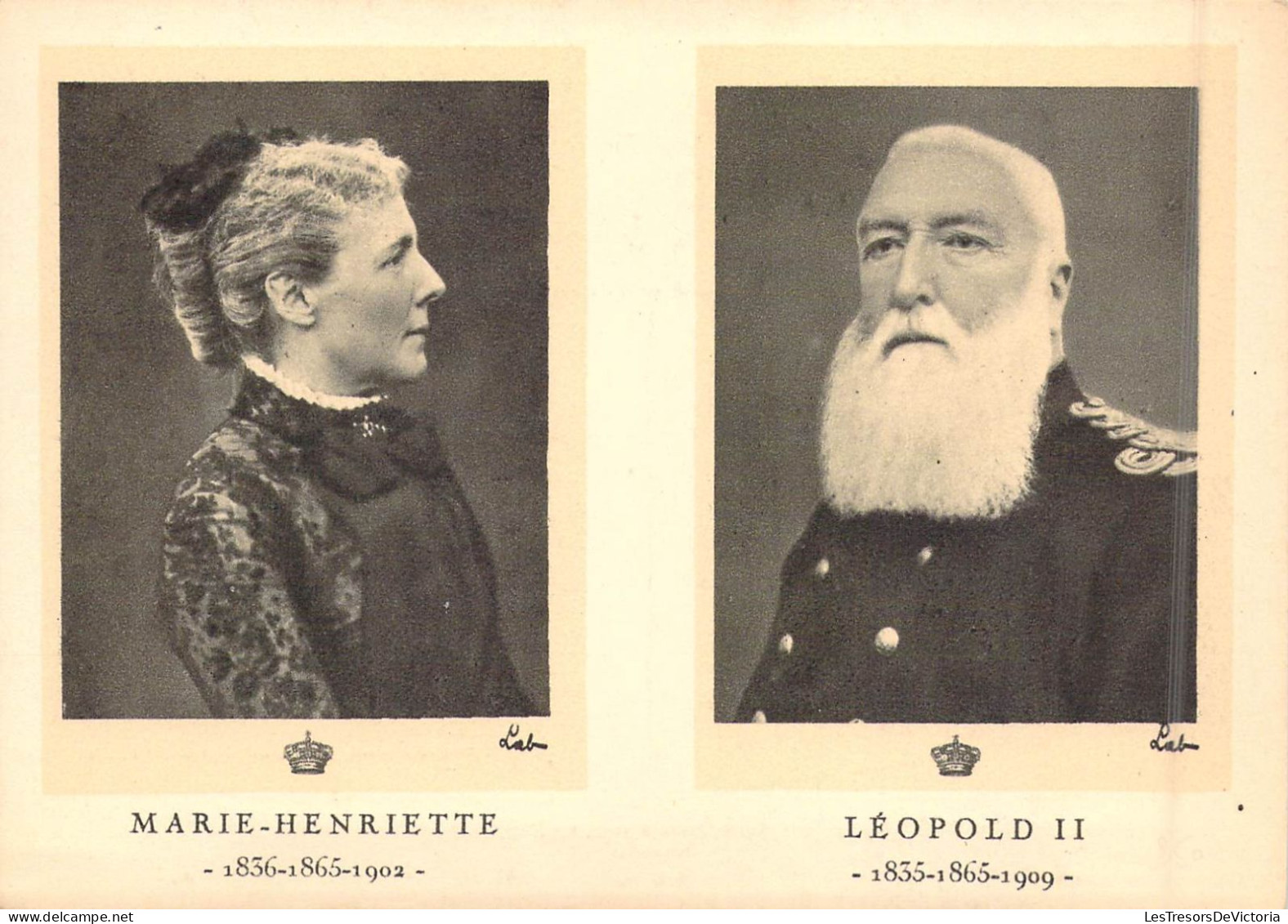 FAMILLES ROYALES - Marie-Henriette 1836-1865-1902 - Léopold II - 1833-1865-1909 - Carte Postale Ancienne - Koninklijke Families