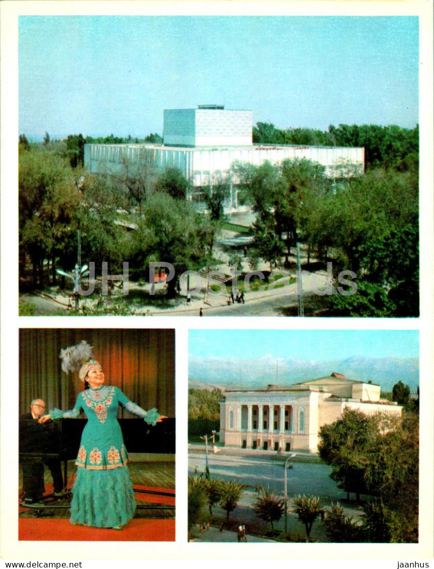 Almaty - Alma-Ata - Lermontov Russian Drama Theatre - Abai Opera And Ballet Theatre - 1974 - Kazakhstan USSR - Unused - Kazajstán