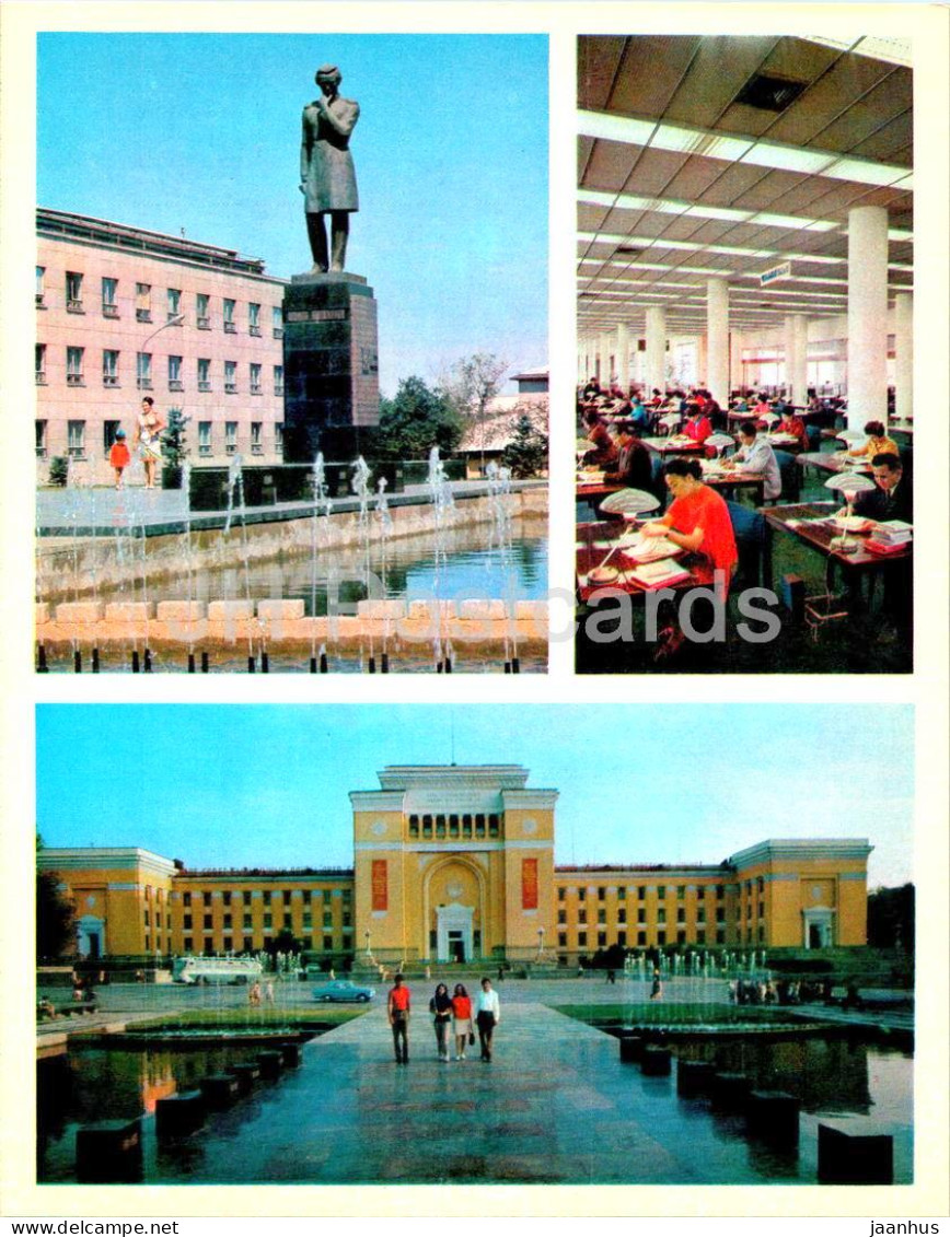 Almaty - Alma-Ata - Monument To Chokan Valikhanov - Pushkin Library - 1974 - Kazakhstan USSR - Unused - Kazajstán