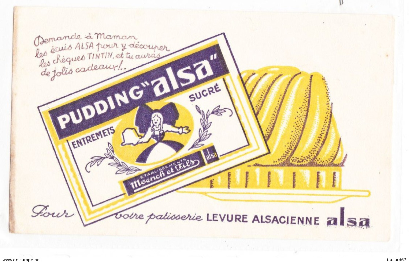 Buvard Pudding "Alsa" Entremet Sucré Levure Alsacienne Alsa - Koek & Snoep