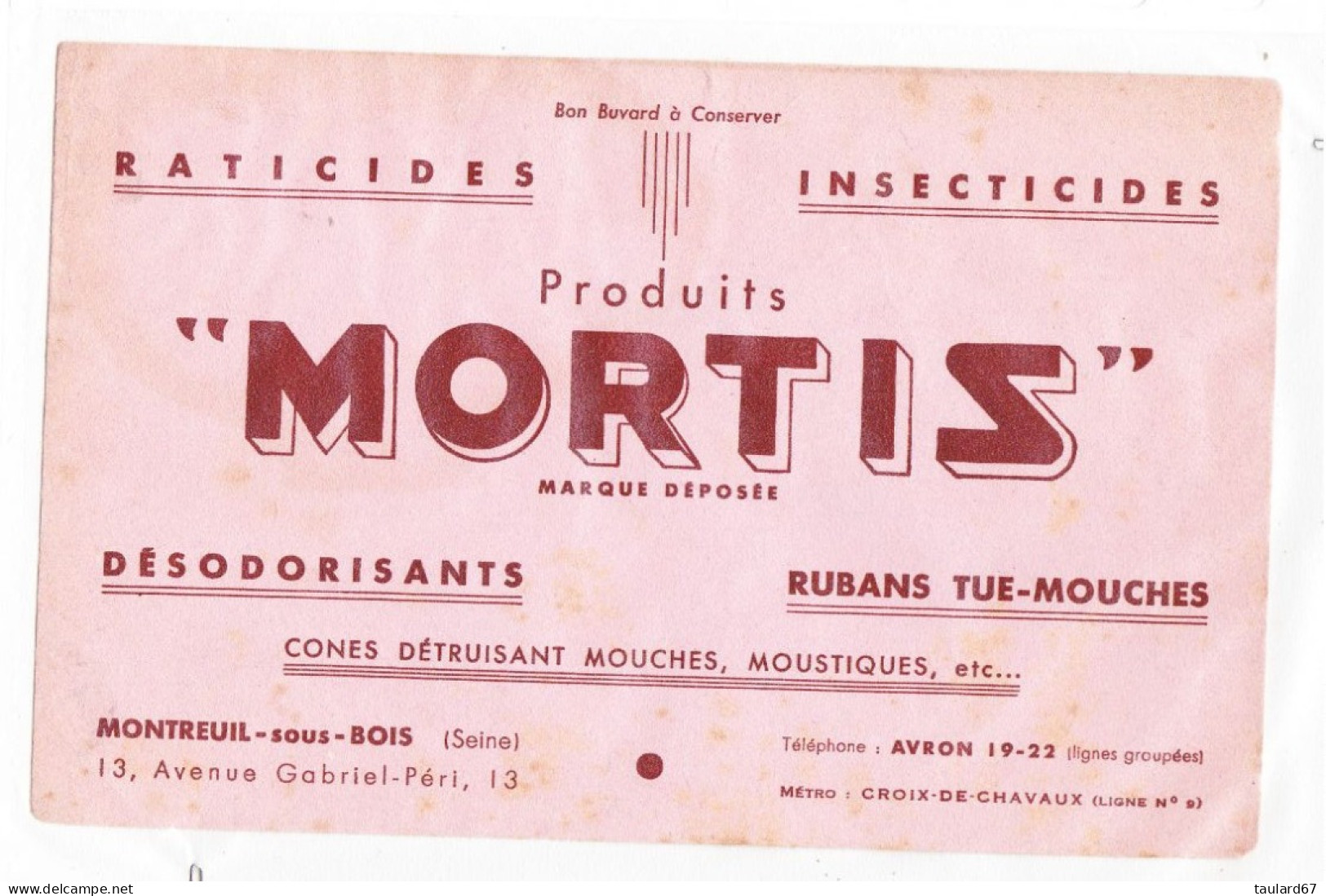 Buvard Produits Mortis Raticides Insecticides Désodorisants Rubans Tue Mouches - Tiere
