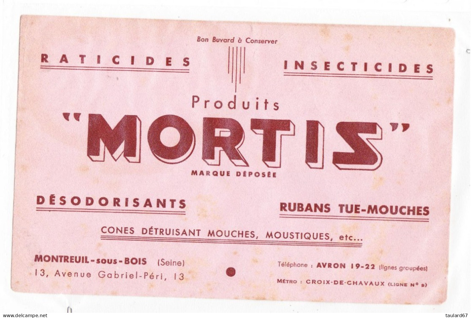 Buvard Produits Mortis Raticides Insecticides Désodorisants Rubans Tue Mouches - Animali