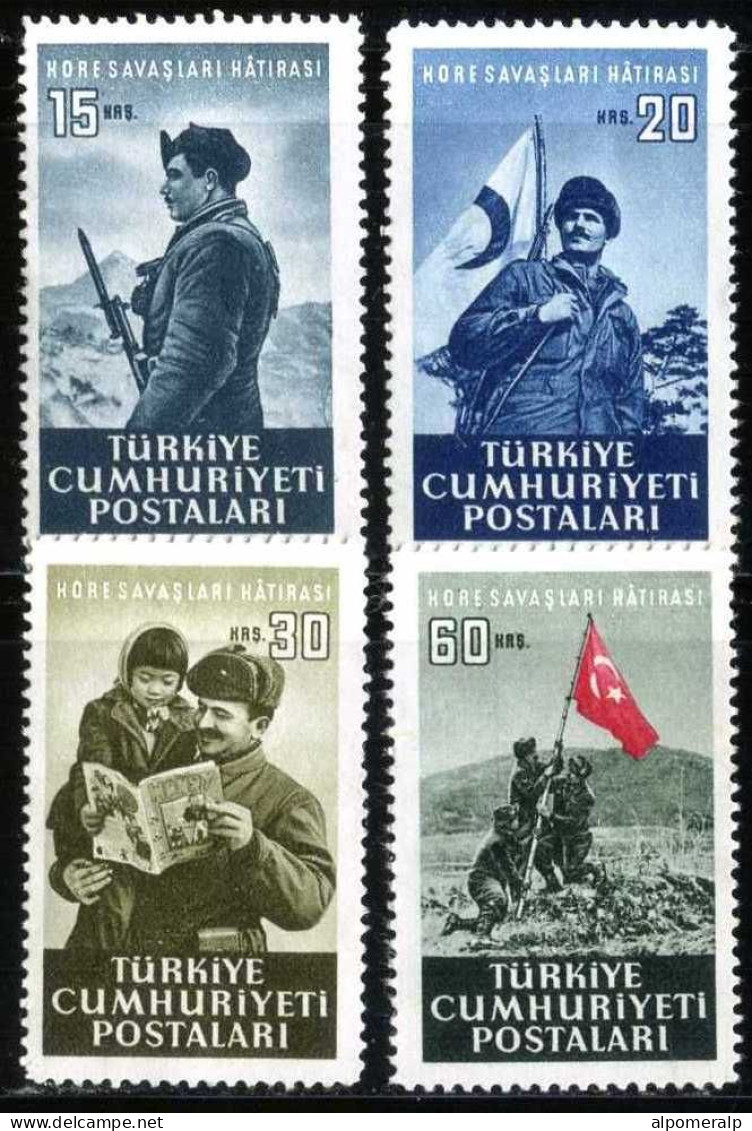 Türkiye 1952 Mi 1337-1340 Korea Volunteers | The Korean War - Oblitérés