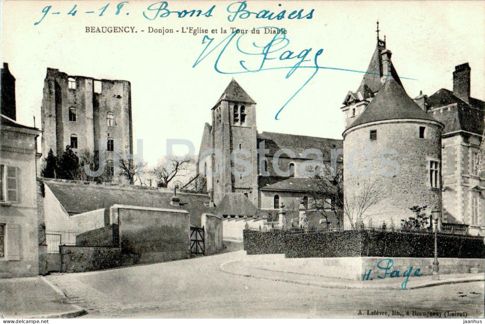 Beaugency - Donjon - L'Eglise Et La Tour Du Diable - Church - Tower - Old Postcard - 1918 - France - Used - Beaugency