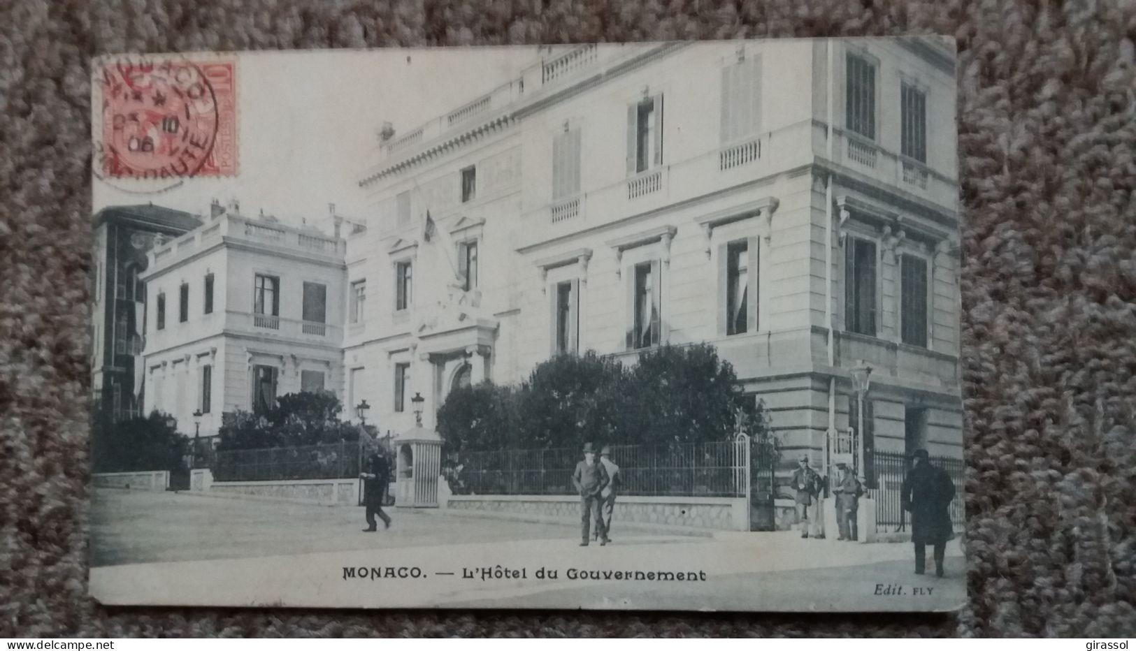 CPA MONACO L HOTEL DU GOUVERNEMENT ED FLY ANIMATION 1906 - Hotels