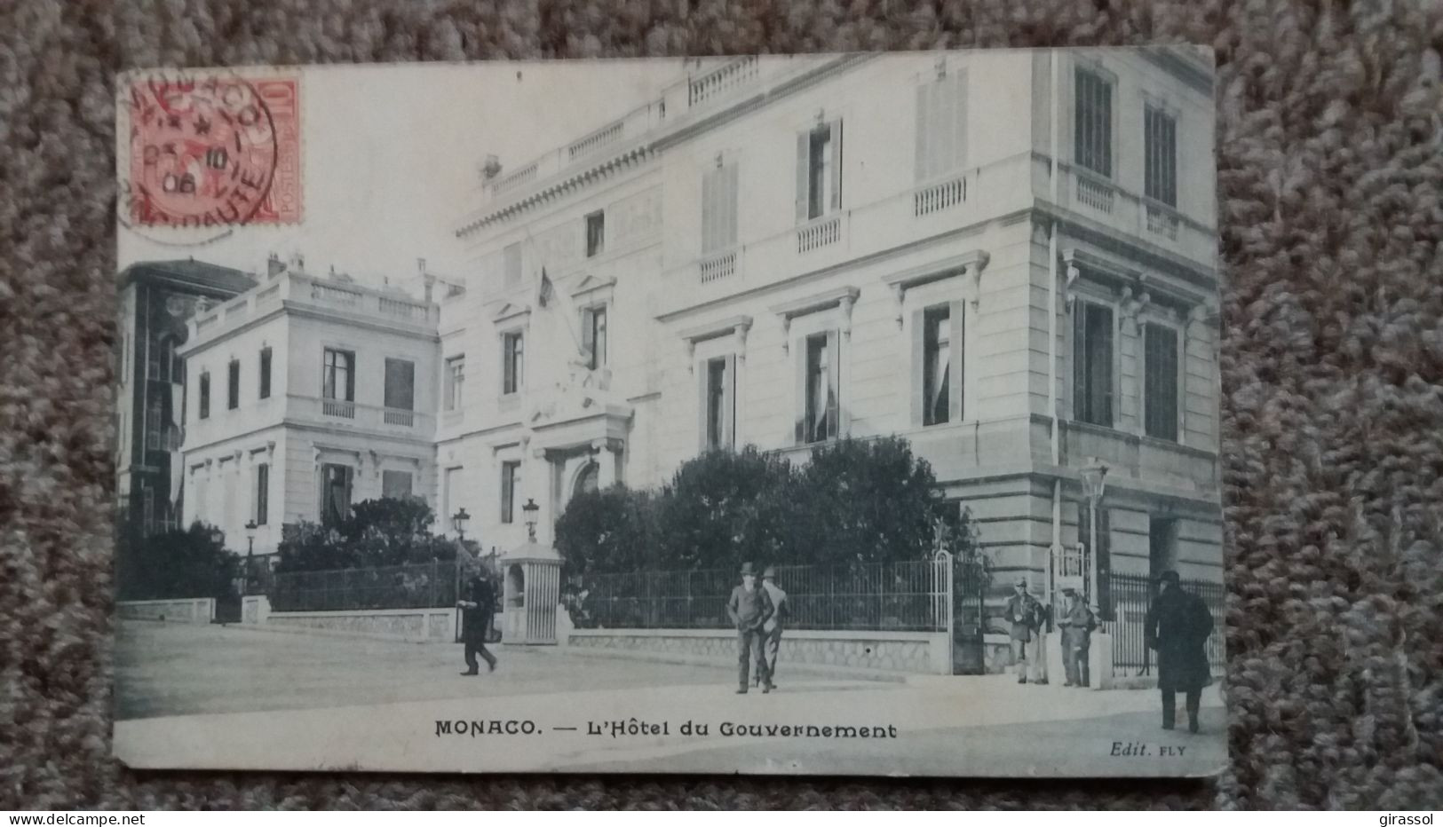 CPA MONACO L HOTEL DU GOUVERNEMENT ED FLY ANIMATION 1906 - Hôtels