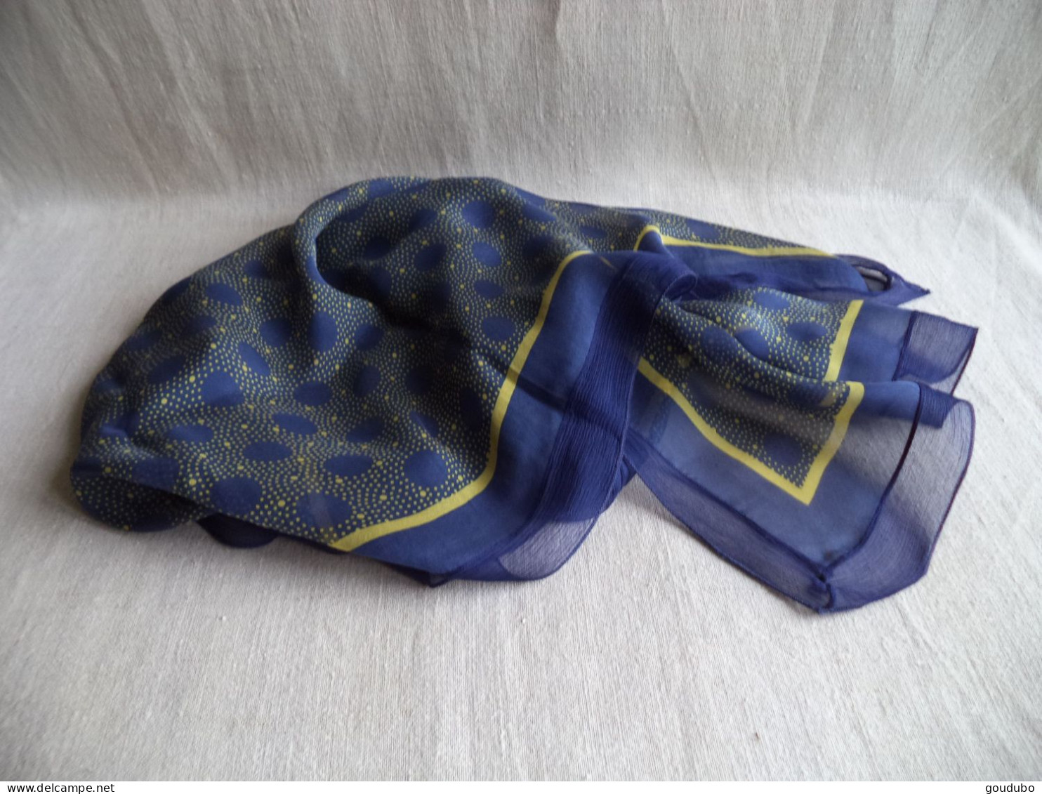 Foulard  Cyrillus Tule Léger Transparent Bleu Jaune - Scarves