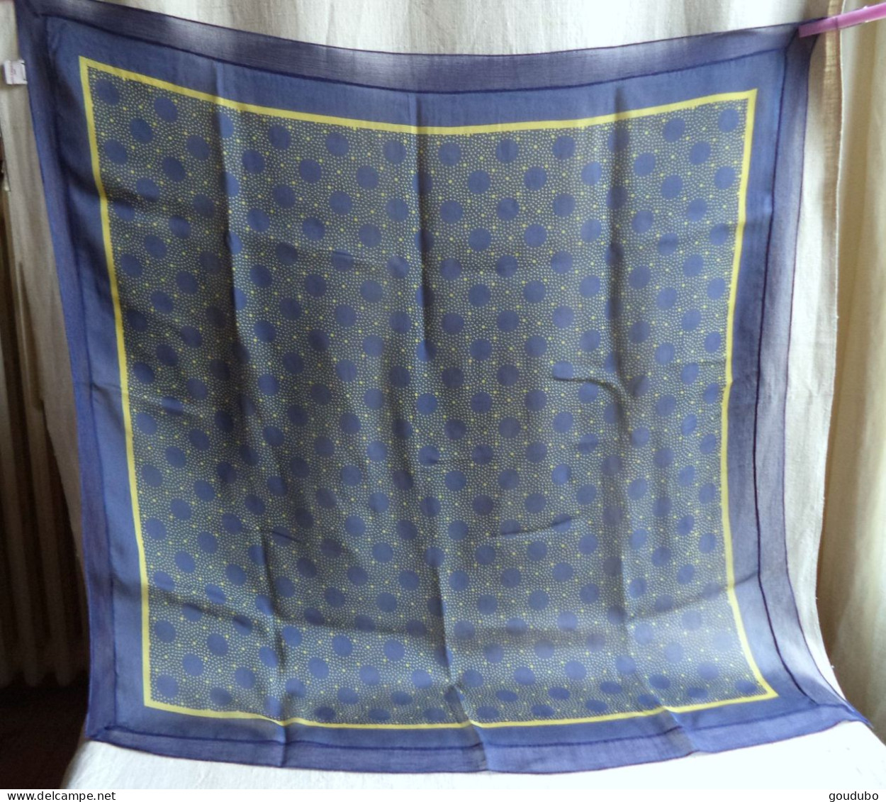 Foulard  Cyrillus Tule Léger Transparent Bleu Jaune - Hoofddoeken En Sjaals