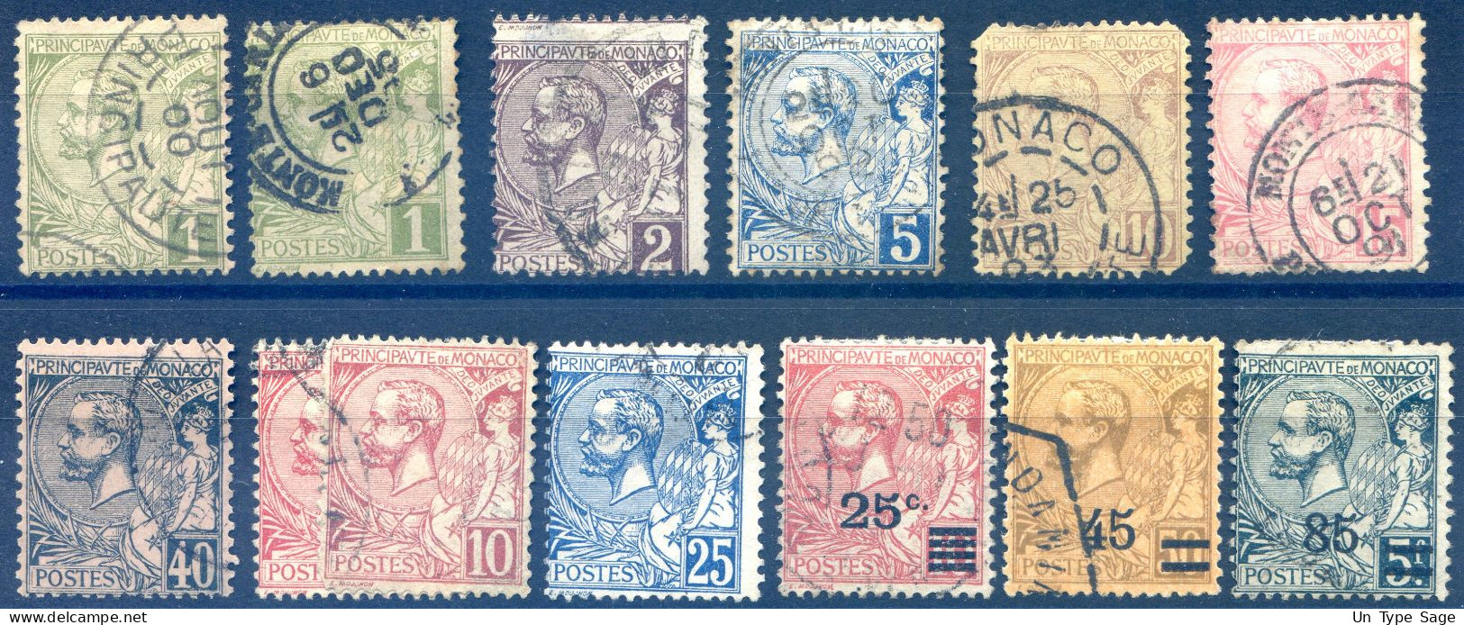Monaco, Lot De 13 Timbres Oblitérés - (F2923) - Used Stamps