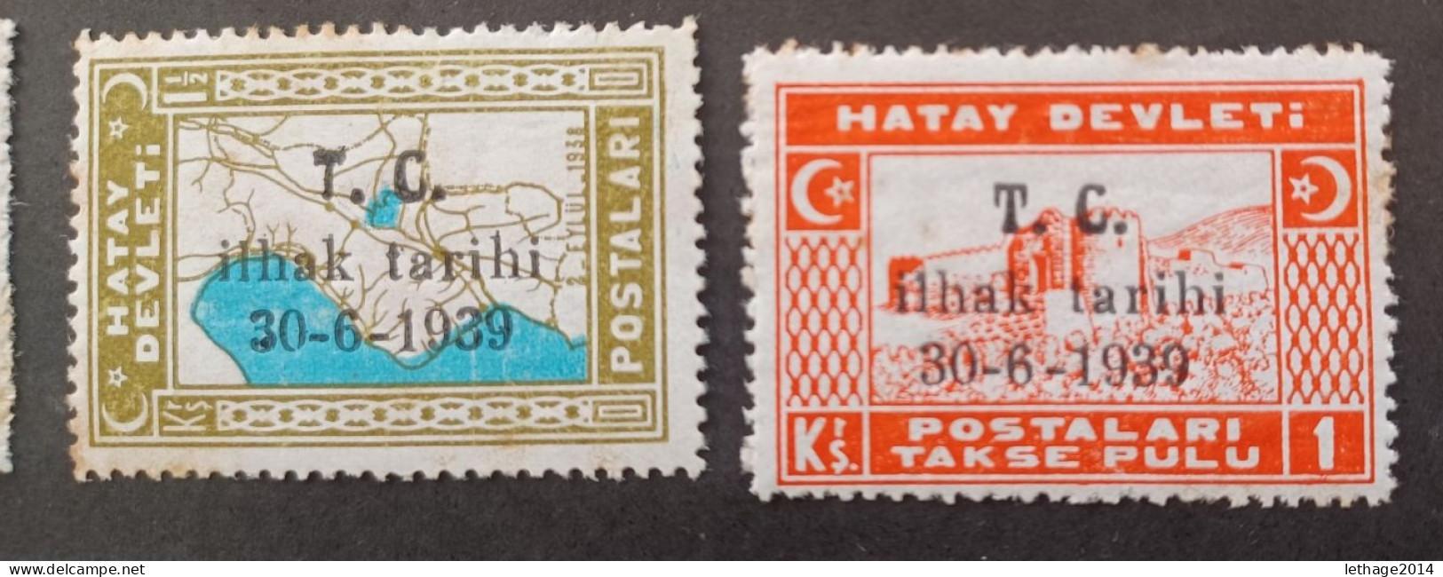 TURKEY العثماني التركي Türkiye 1939 National Symbols MNH ERROR OVERPRINT " T " OPEN + OVERPRINT DOWN MNH HATAY DEVLETY - Nuovi