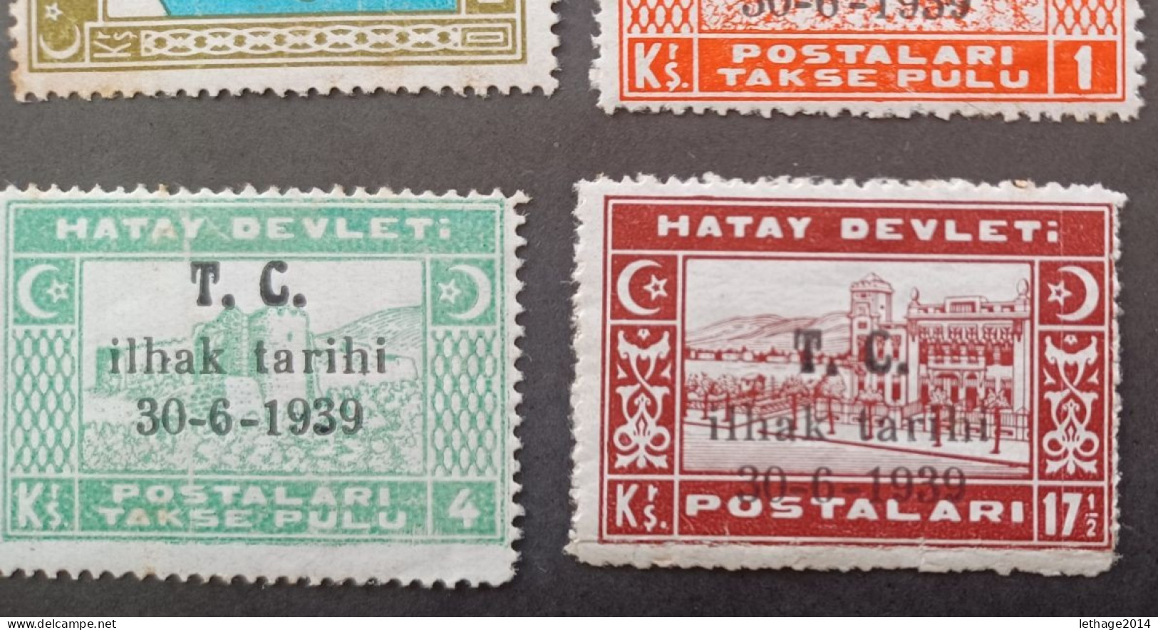 TURKEY العثماني التركي Türkiye 1939 National Symbols MNH ERROR OVERPRINT " T " OPEN + OVERPRINT DOWN MNH HATAY DEVLETY - Nuovi
