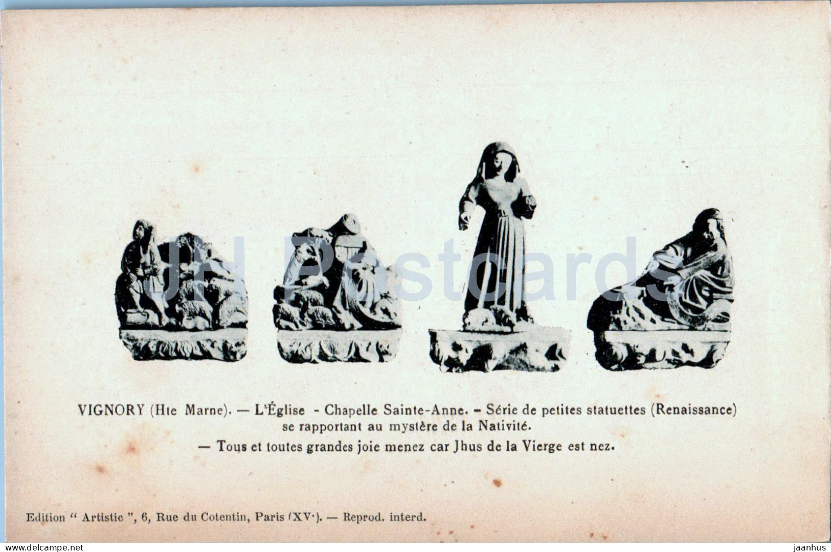 Vignory - L'Eglise - Chapelle Sainte Anne - Serie Des Petites Statuettes - Church - Old Postcard - France - Unused - Vignory