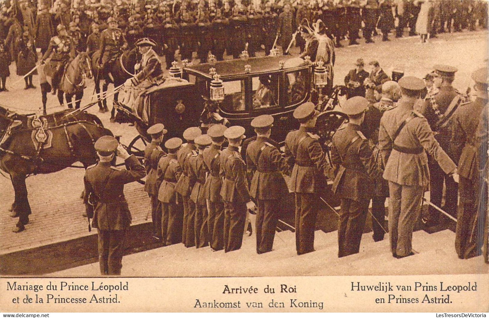 FAMILLES ROYALES - Mariage Du Prince Léopold Et De La Princesse Astrid - Arrivée Du Roi - Carte Postale Ancienne - Familles Royales