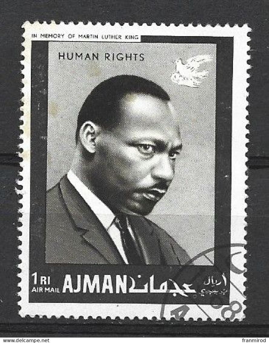 Ajman 1968  Serie Human Rights Martin Luther King Oblitéré - Martin Luther King