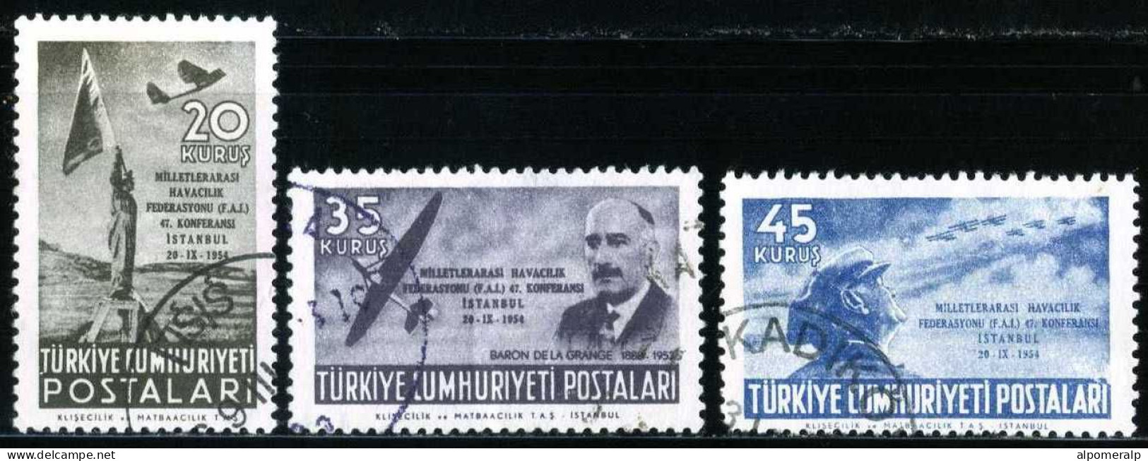 Türkiye 1954 Mi 1395-1397 Conference Of The Federation Aeronautique Internationale (FAI) - Used Stamps