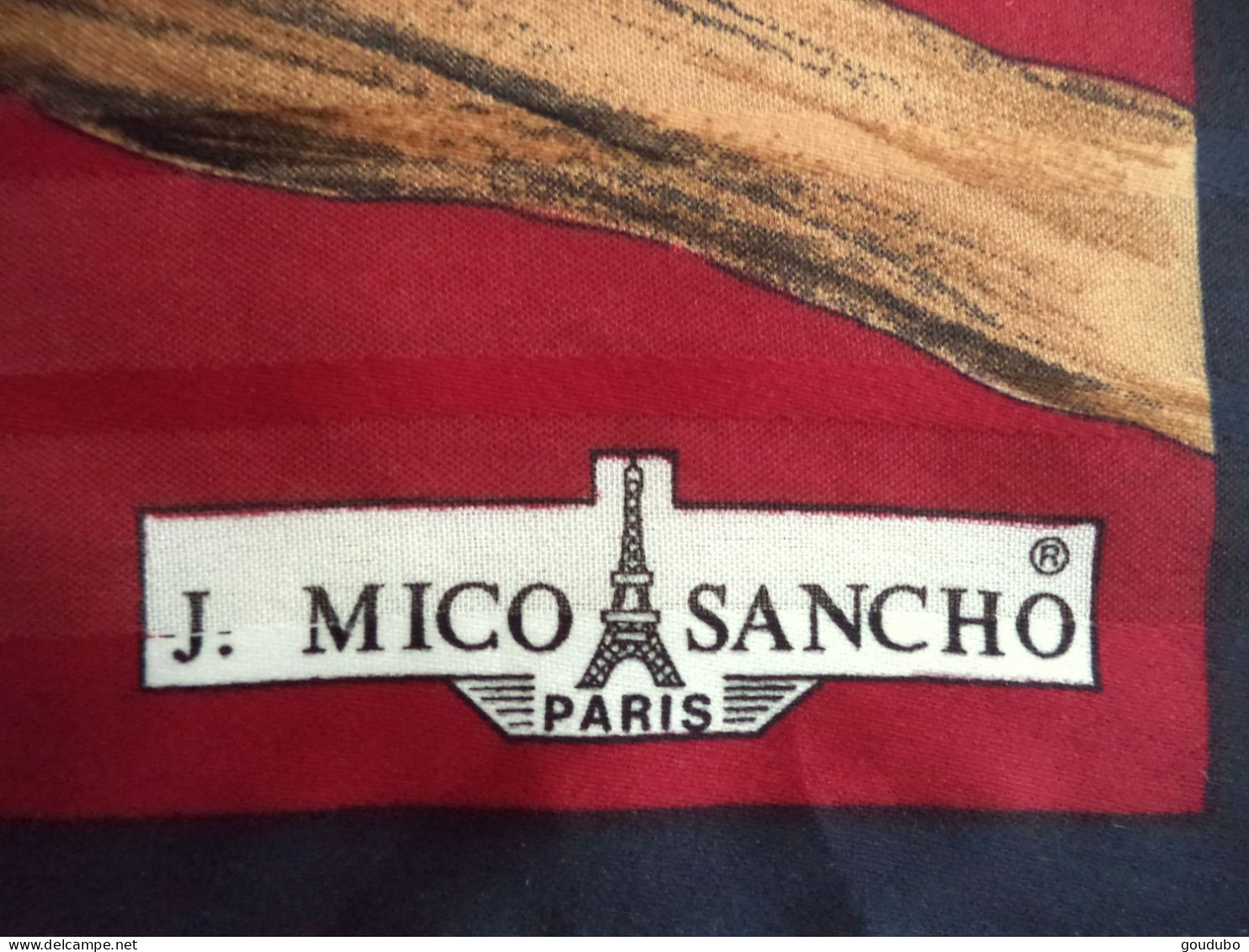 Foulard J.MICO SANCHO Paris Rouge Gris Panthère. - Scarves