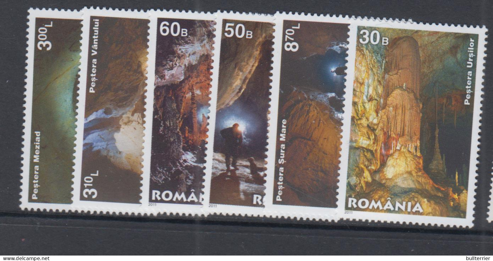 GEOLOGY -  ROMANIA - 2011- CAVES SET OF 6  MINT NEVER HINGED - Autres & Non Classés