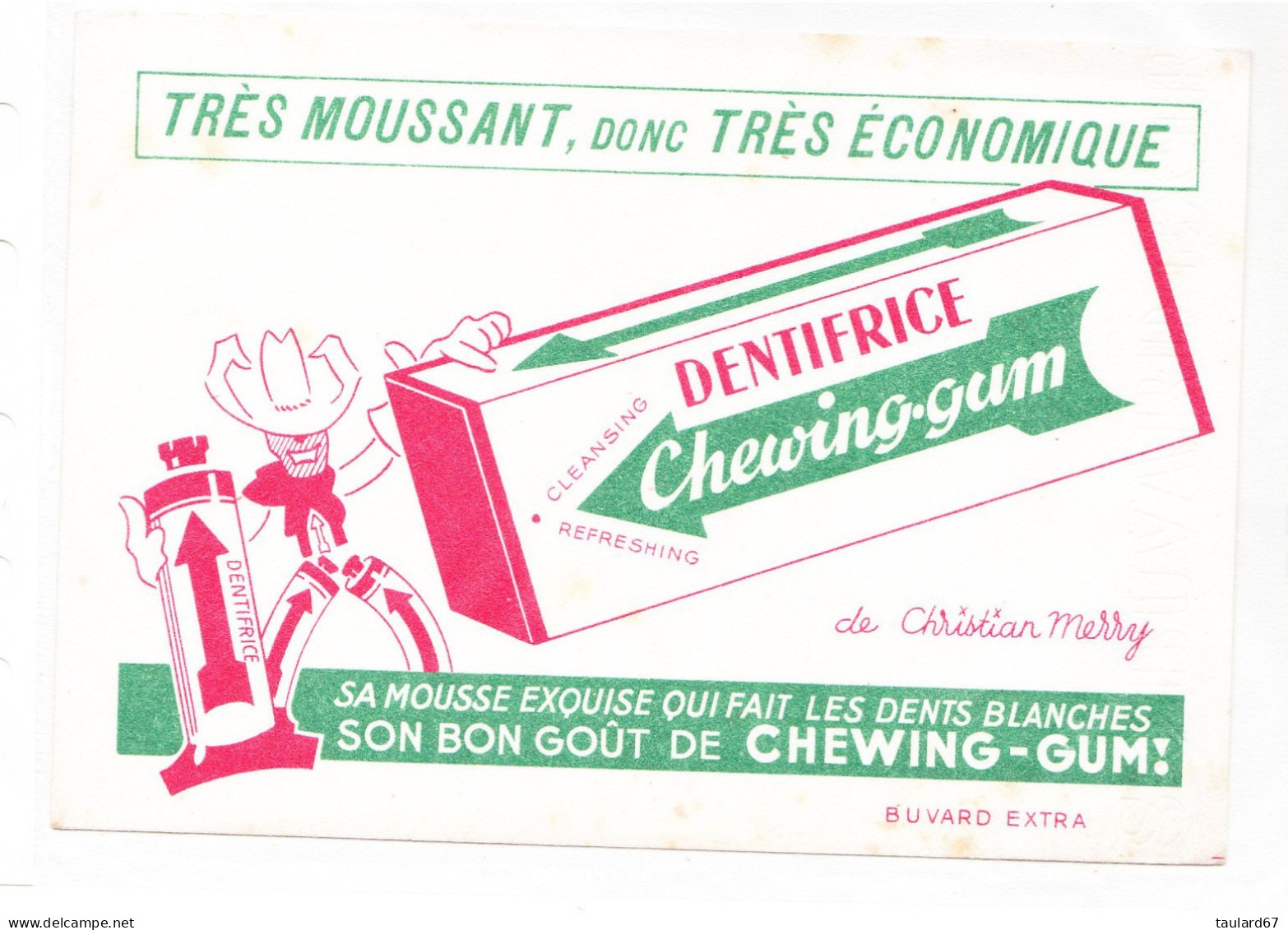 Buvard Très Moussant Donc Très économique Dentifrice Chewing Gum De Christian Merry - Parfum & Cosmetica