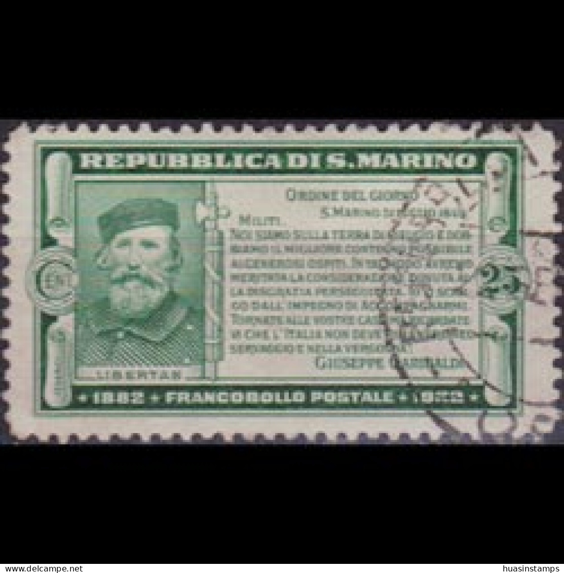 SAN MARINO 1932 - Scott# 145 Patriot Garibaldi 25c Used - Gebraucht