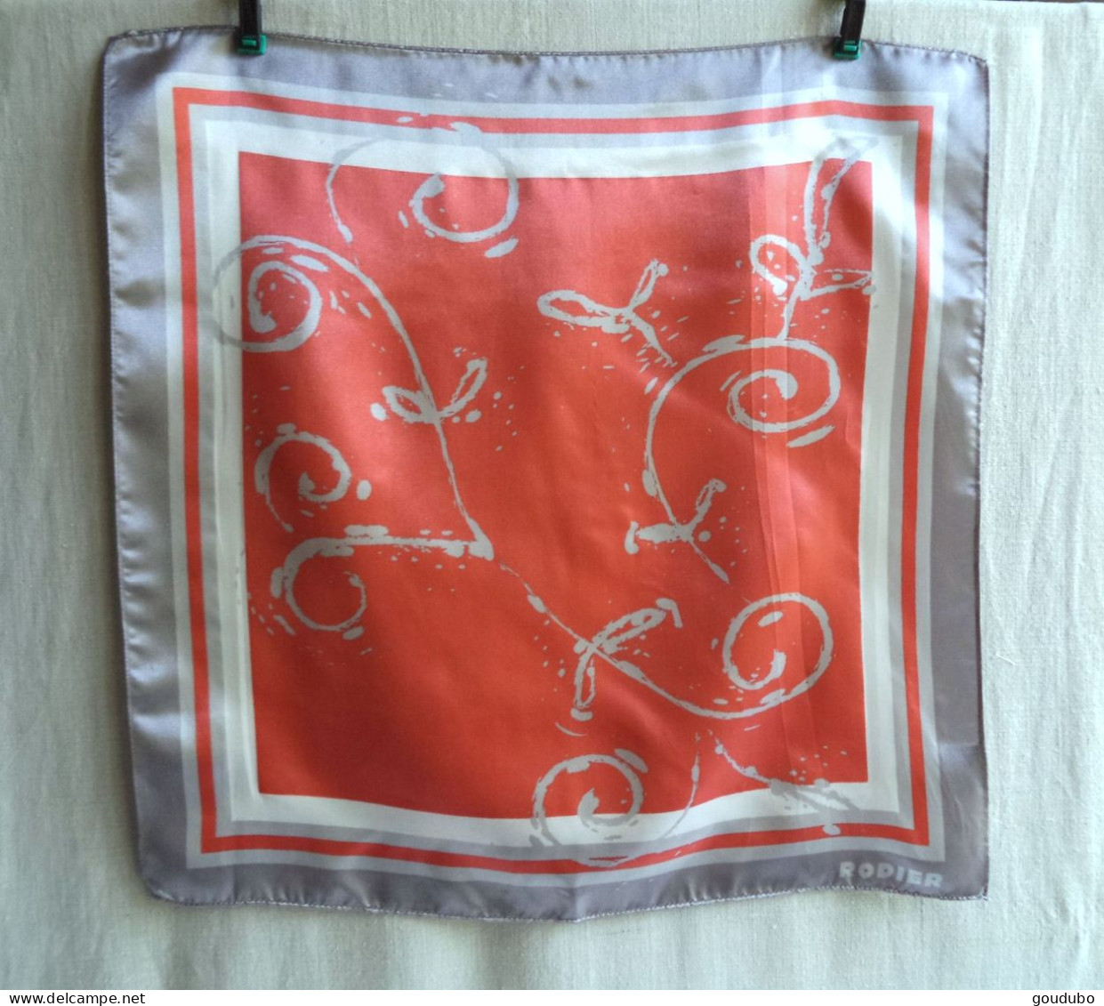 Foulard Rodier Orange Gris - Hoofddoeken En Sjaals