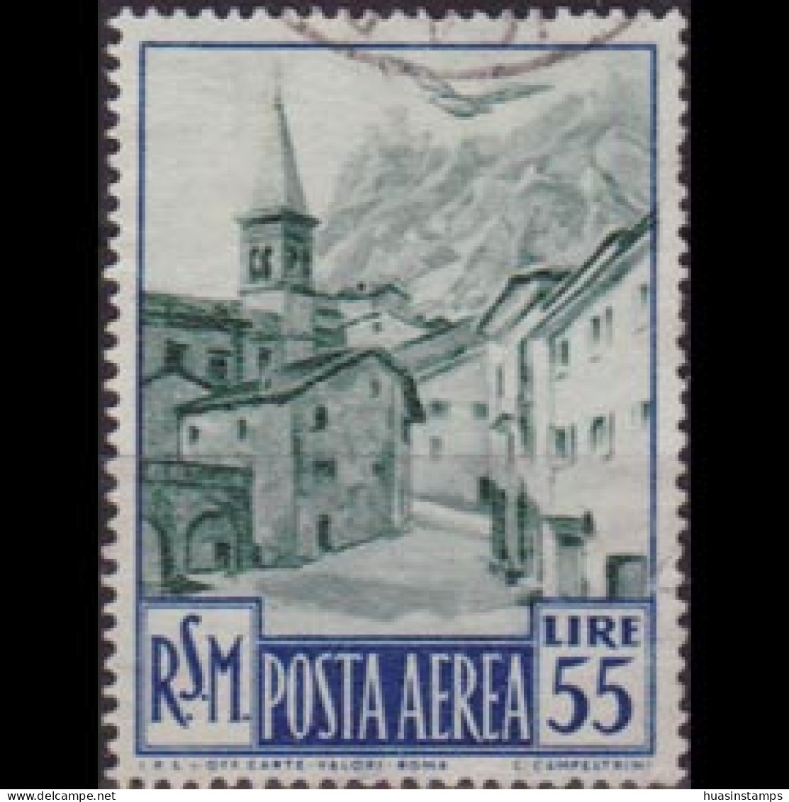 SAN MARINO 1950 - Scott# C68 Street Scene 55l Used - Gebraucht