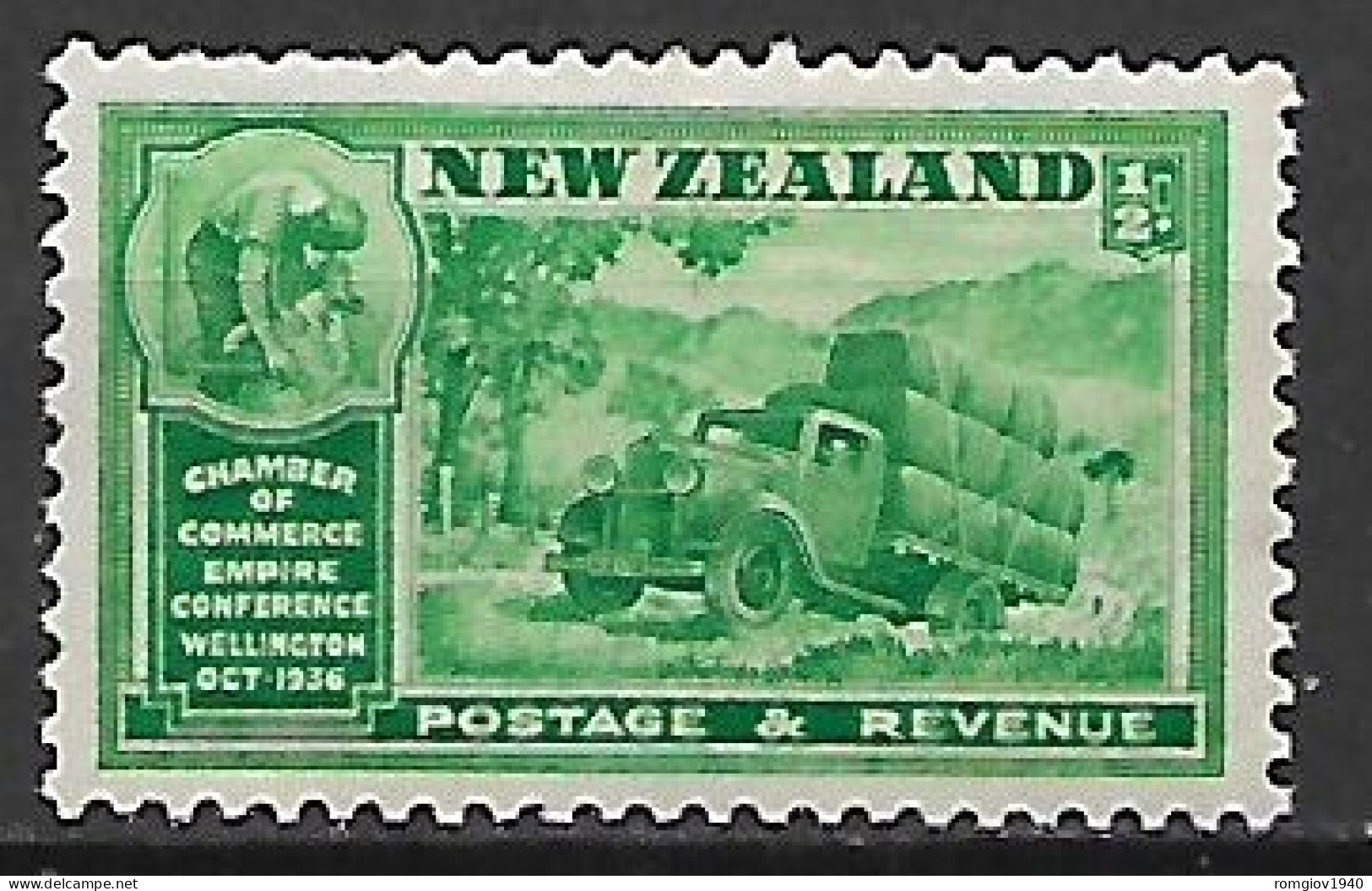 NUOVA ZELANDA  1936 CONGRESSO DELLE CAMERE DI COMMERCIO A WELLINGTON UNIF. 263  MLH VF - Ongebruikt