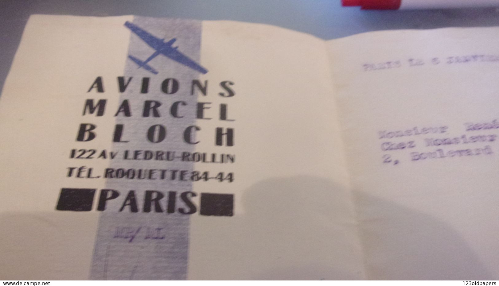 COURRIER ET ENVELOPPE ENTETE DE MARCEL BLOCH AVIONS 1931  / DASSAULT / AVIATION AERONAUTIQUE - Andere & Zonder Classificatie