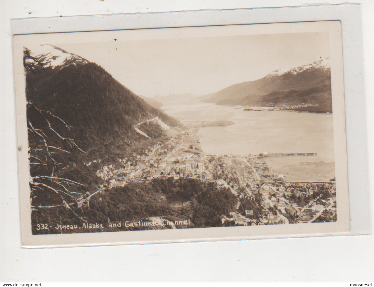 Antike Postkarte  ECHTFOTO 332" JUNEAU, AND GASTINEAU CHENNEL - Juneau