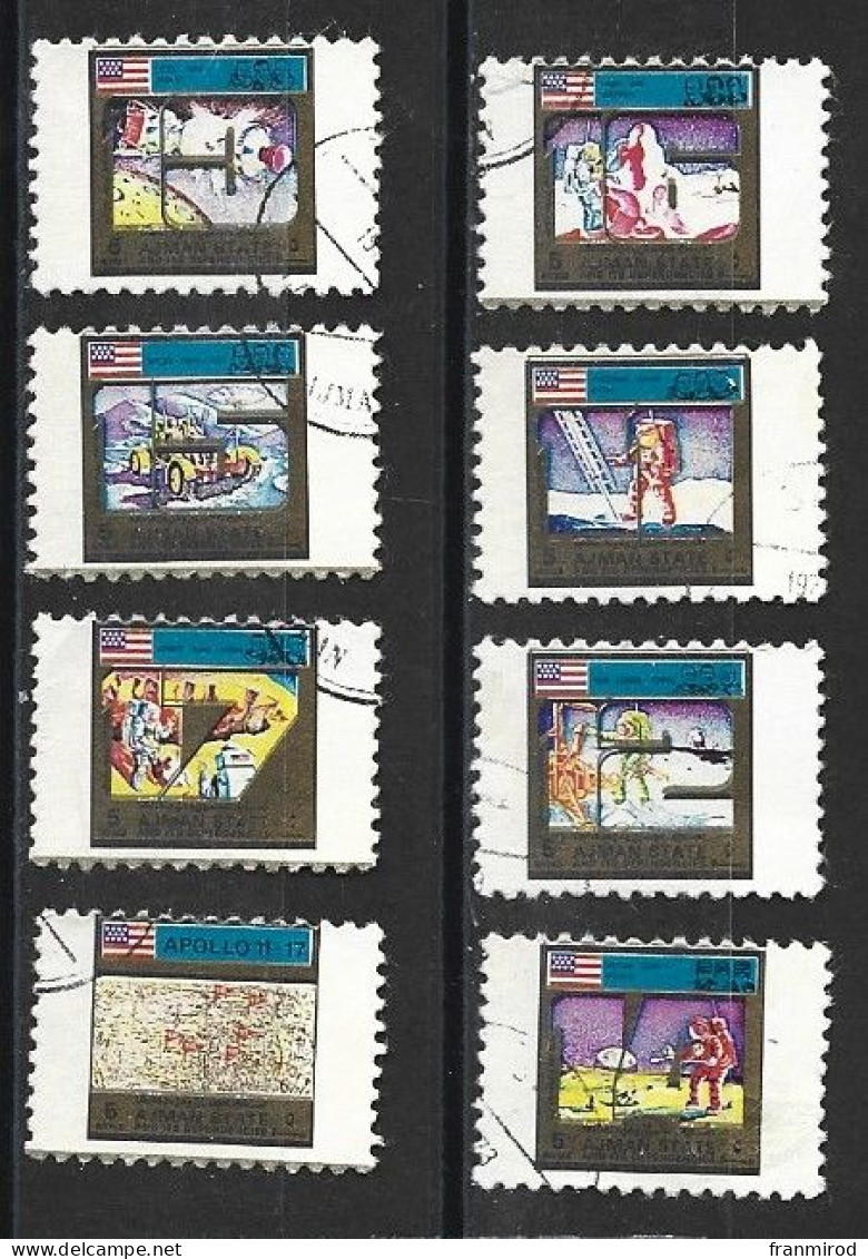 Ajman 1973 Lot De 8 Timbres Sur L Espace (peuvent Etre Separes Du Lot A La Demande ) - Sammlungen