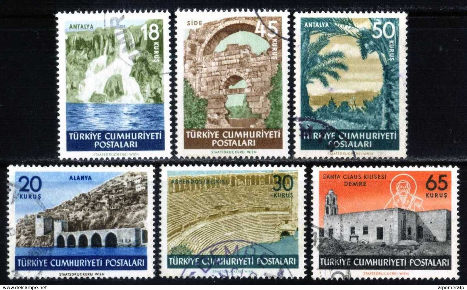 Türkiye 1955 Mi 1455-1460 Antalya Touristic Propaganda - Used Stamps