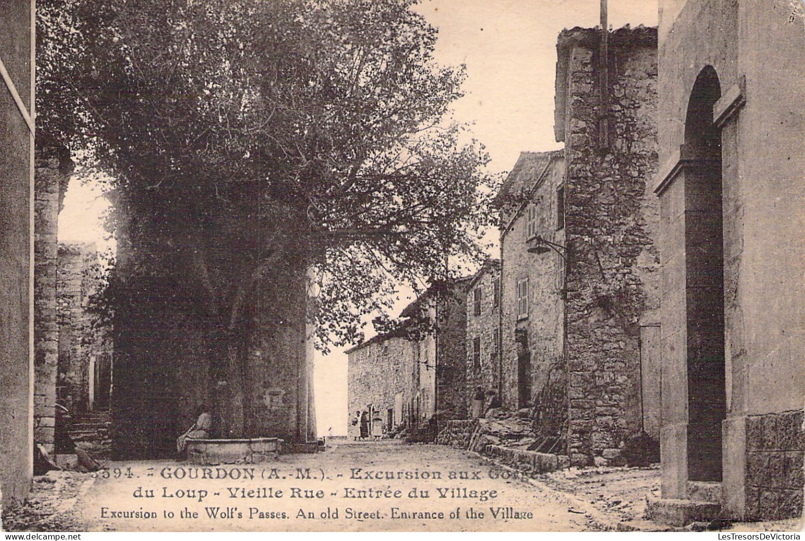 FRANCE - 06 - GOURDON - Café Restaurant PIONE - Excursion Aux Gorges Du Loup - Vieille Rue - Carte Postale Ancienne - Gourdon