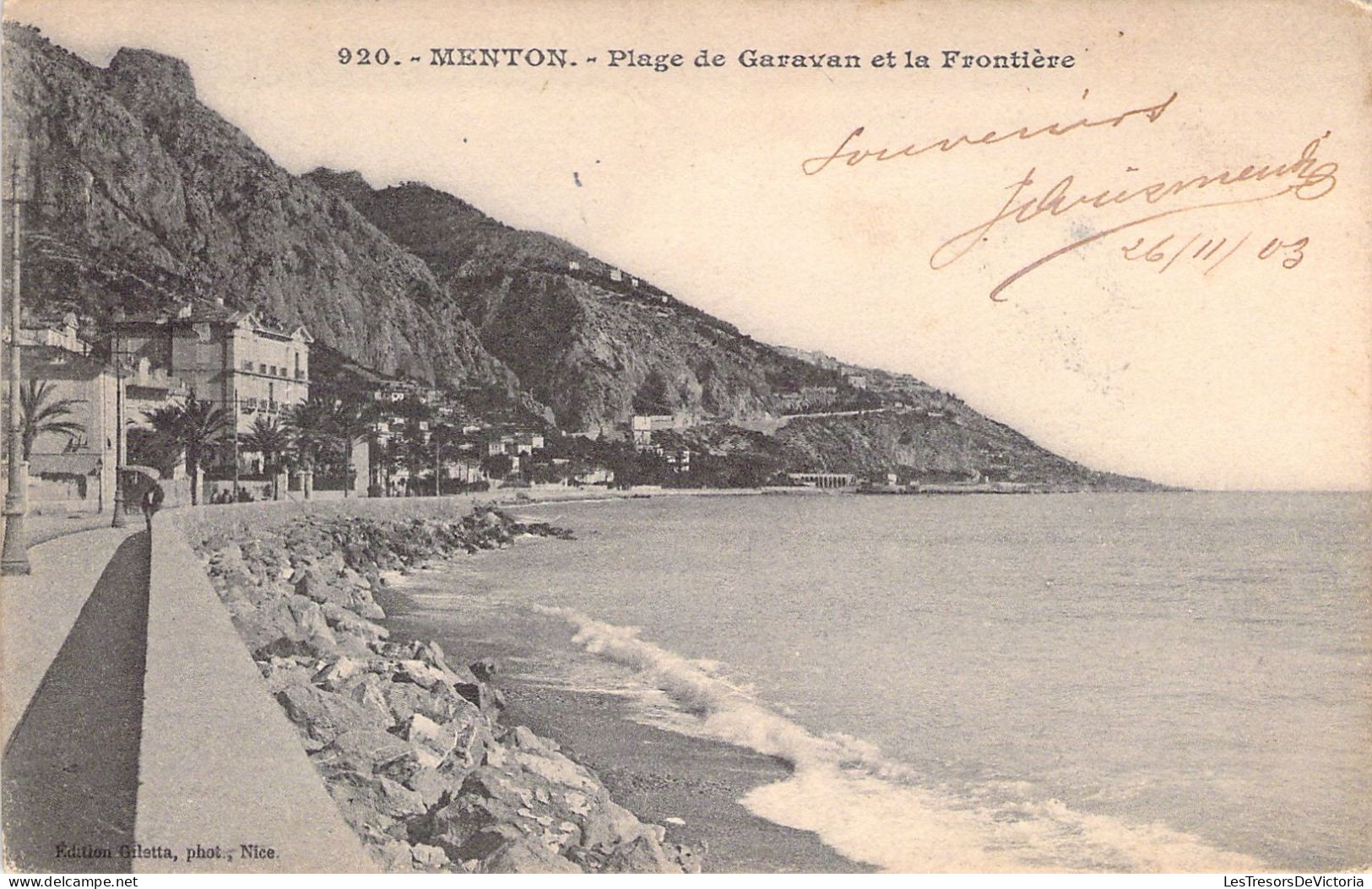 FRANCE - 06 - MENTON - Plage De Garavan Et La Frontière - Carte Postale Ancienne - Menton