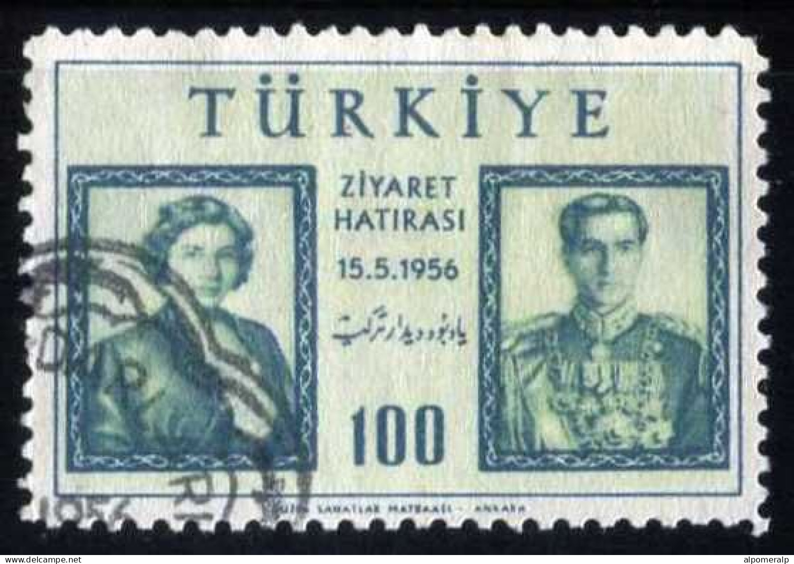 Türkiye 1956 Mi 1480 Visit Of The Shah And Queen Of Iran To Türkiye - Oblitérés