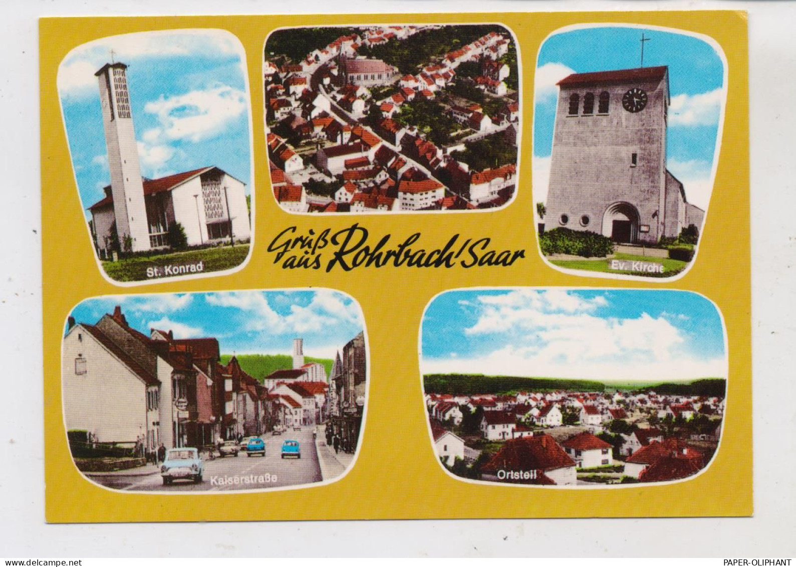 6670 SANKT INGBERT - ROHRBACH, Kirchen, Kaiserstrasse / FORD TAUNUS, Luftaufnahme, Ortsteil - Saarpfalz-Kreis