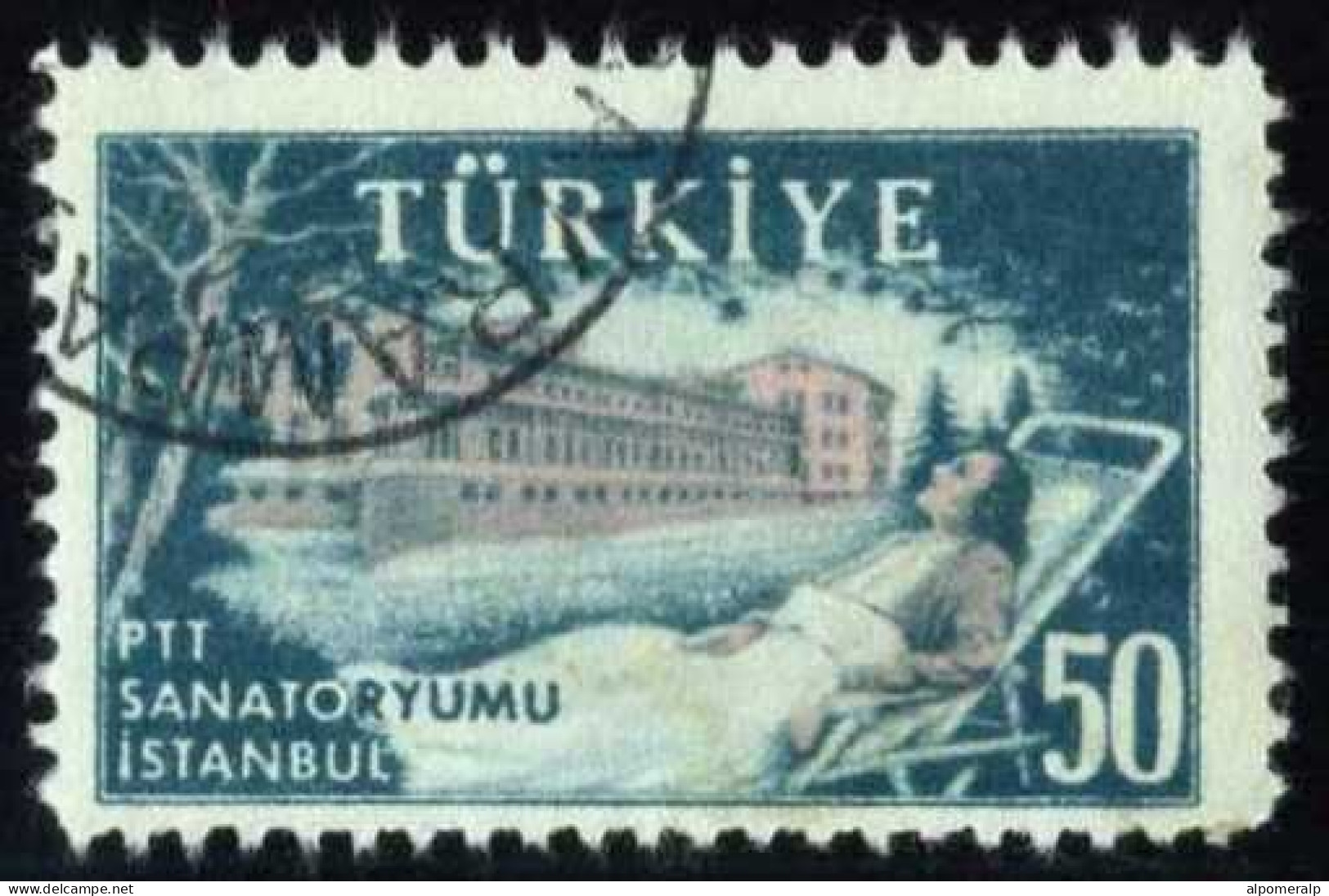 Türkiye 1956 Mi 1481 Anti-Tuberculosis Work Among PTT Employees | Erenkoy Sanitarium - Oblitérés