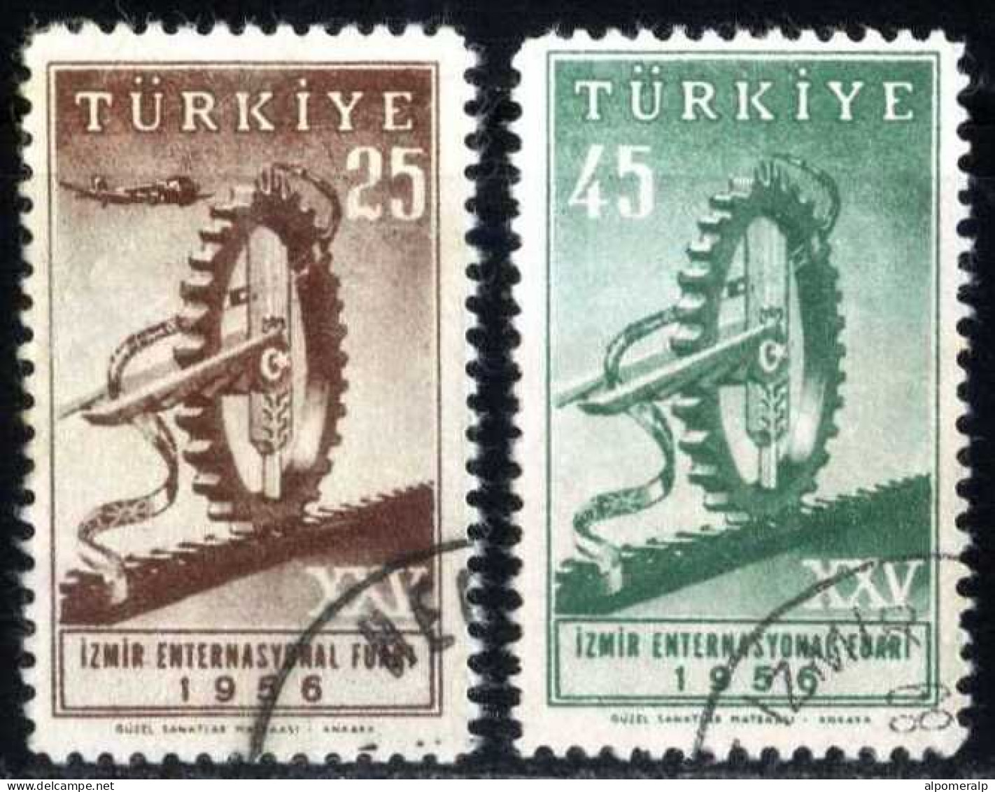 Türkiye 1956 Mi 1482-1483 Izmir International Fair - Gebraucht