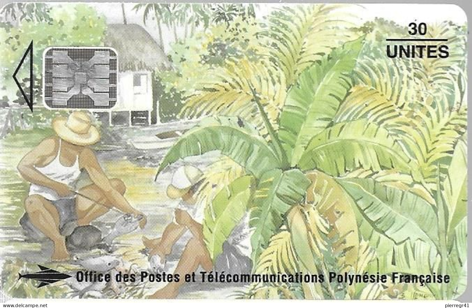 CARTE-PUCE-POLYNESIE-PF25 -SC5-30U-08/94-Les PECHEURS-N°Rouges Maigres C47100867-UTILISE-TBE- - Polynésie Française