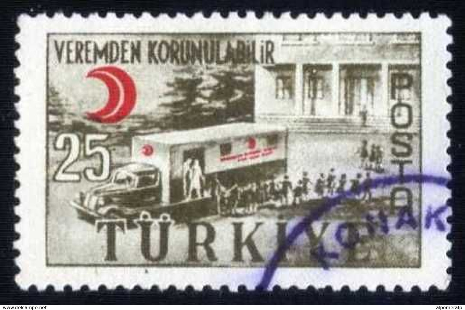 Türkiye 1957 Mi 1515 Fight Against Tuberculosis | Healthcare | Medicines | Rays | TBC | Truck - Used Stamps