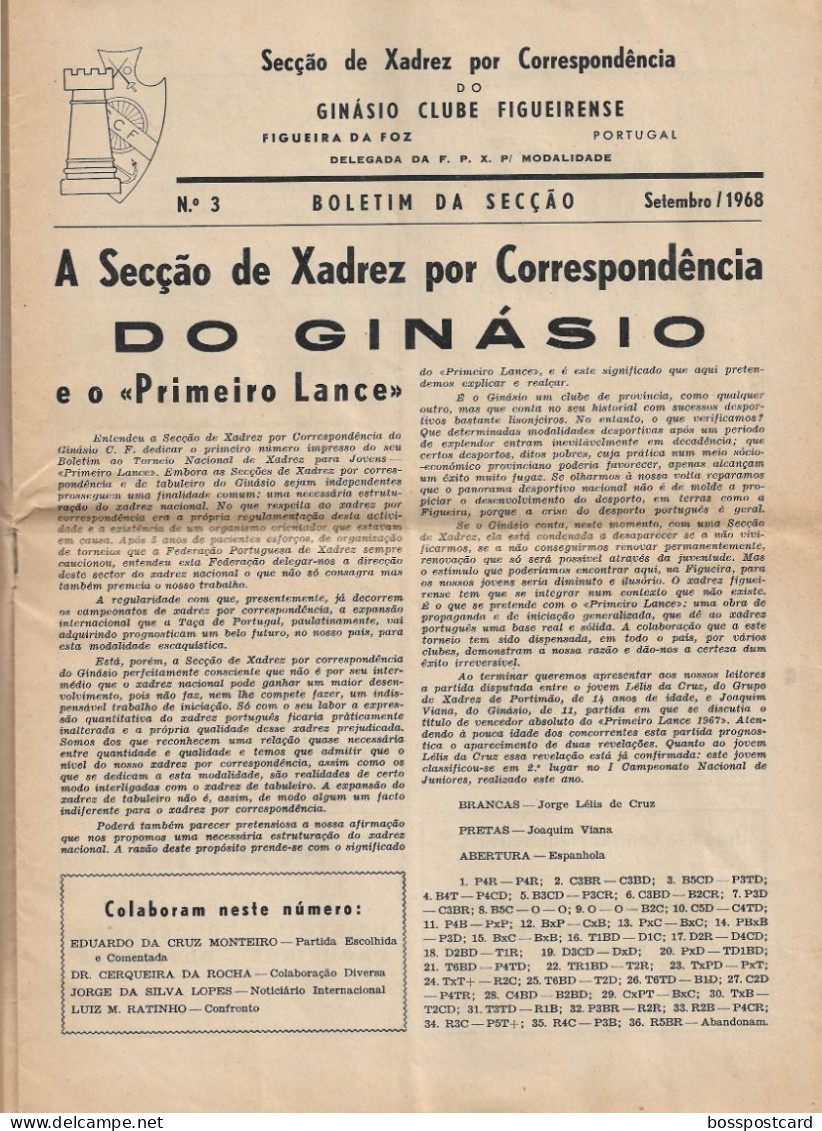 Figueira Da Foz - Boletim Do Ginásio Clube Figueirense "Vai D'Arrinça!" Nº 22 Setembro 1969 (8 Páginas) Coimbra Portugal - Algemene Informatie