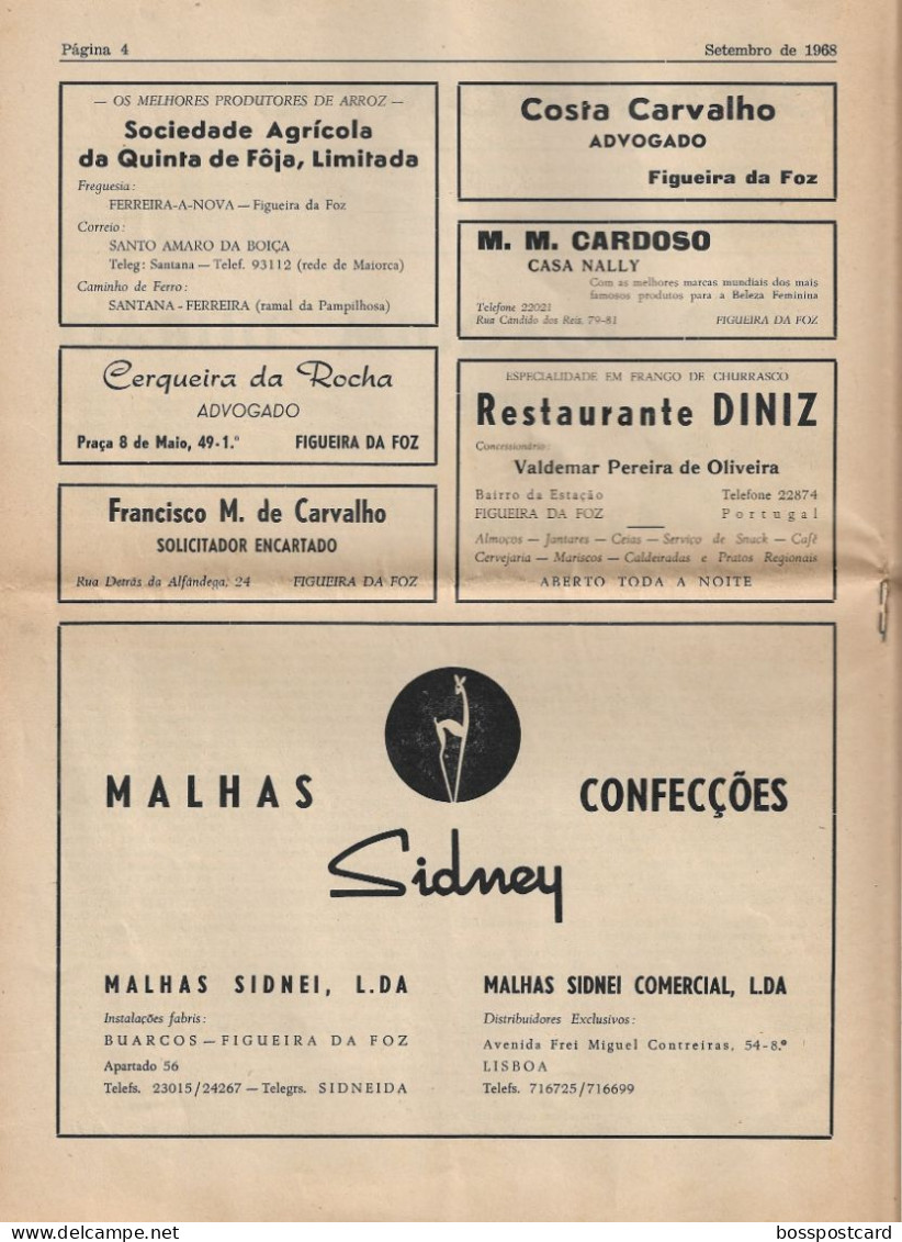 Figueira Da Foz - Boletim Do Ginásio Clube Figueirense "Vai D'Arrinça!" Nº 22 Setembro 1969 (8 Páginas) Coimbra Portugal - Informations Générales