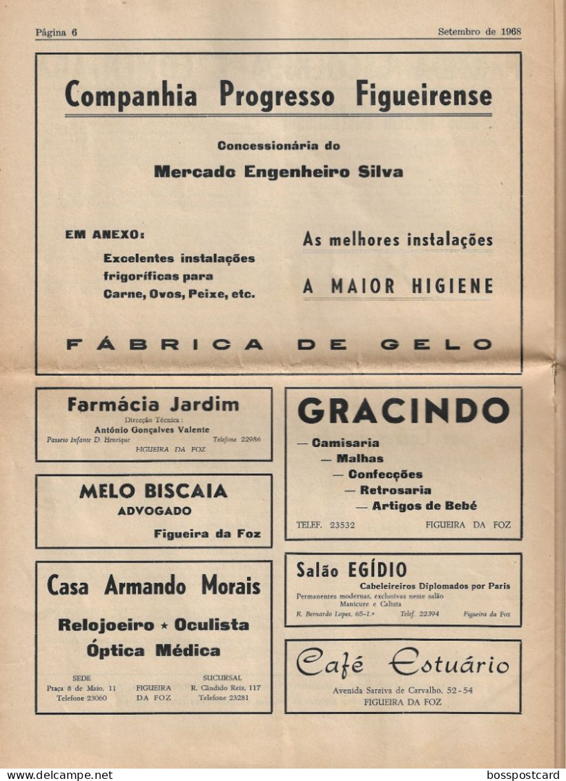 Figueira da Foz - Boletim do Ginásio Clube Figueirense "Vai d'Arrinça!" Nº 22 Setembro 1969 (8 páginas) Coimbra Portugal