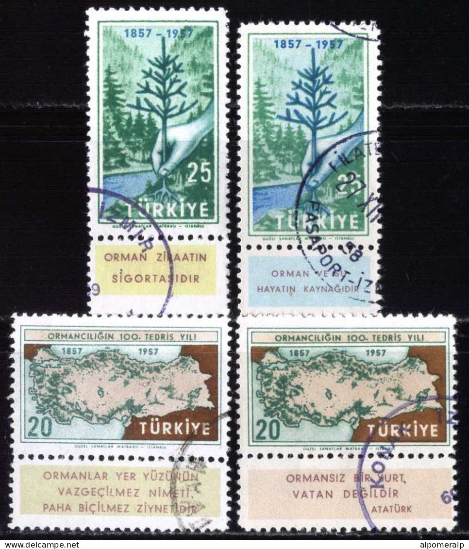 Türkiye 1957 Mi 1531-1532 (Zf I & Zf II) Forestry Teaching - Used Stamps