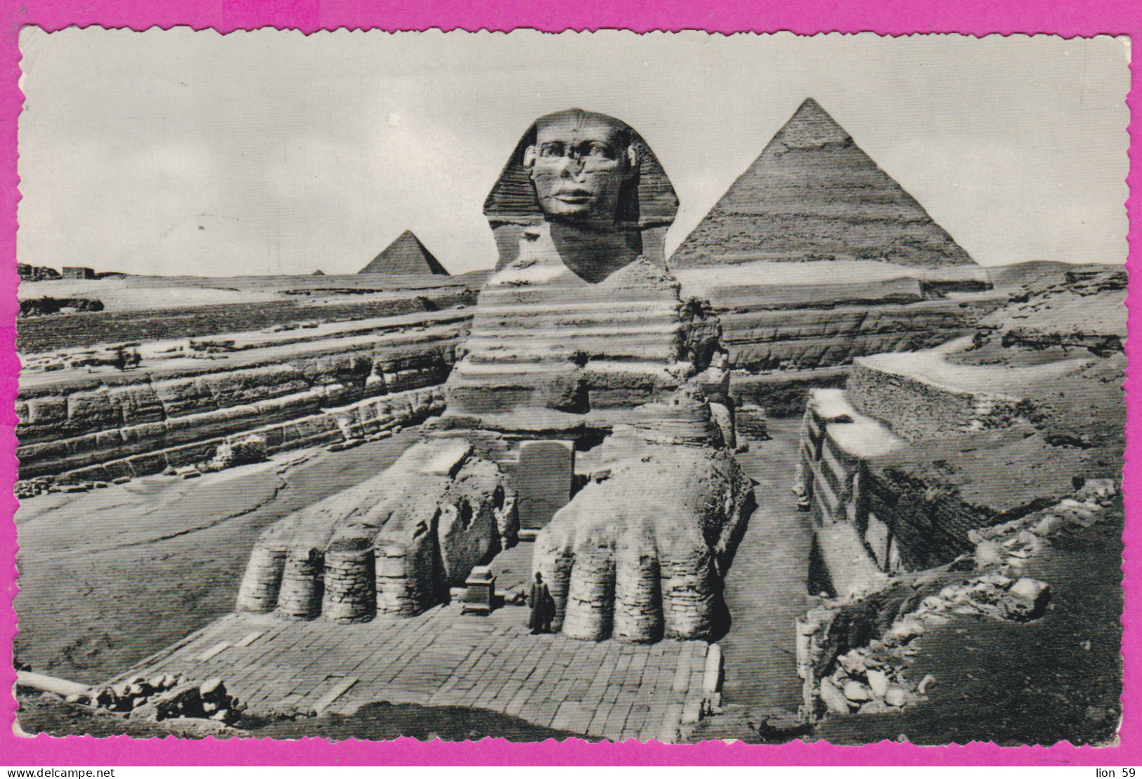 290083 / Egypt - Giza - Great Sphinx , Colossal Limestone Statue And Cheops Pyramid 1959 PC 1 Egypte Agypten Egitto - Sphinx