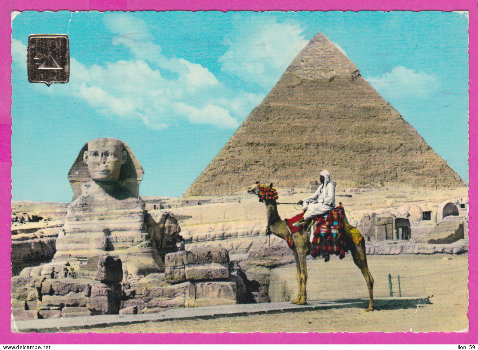 290085 / Egypt - Giza - Great Sphinx , Colossal Limestone Statue & Pyramid Of Khafren Camel Man PC 517 Egypte Agypten - Sphinx