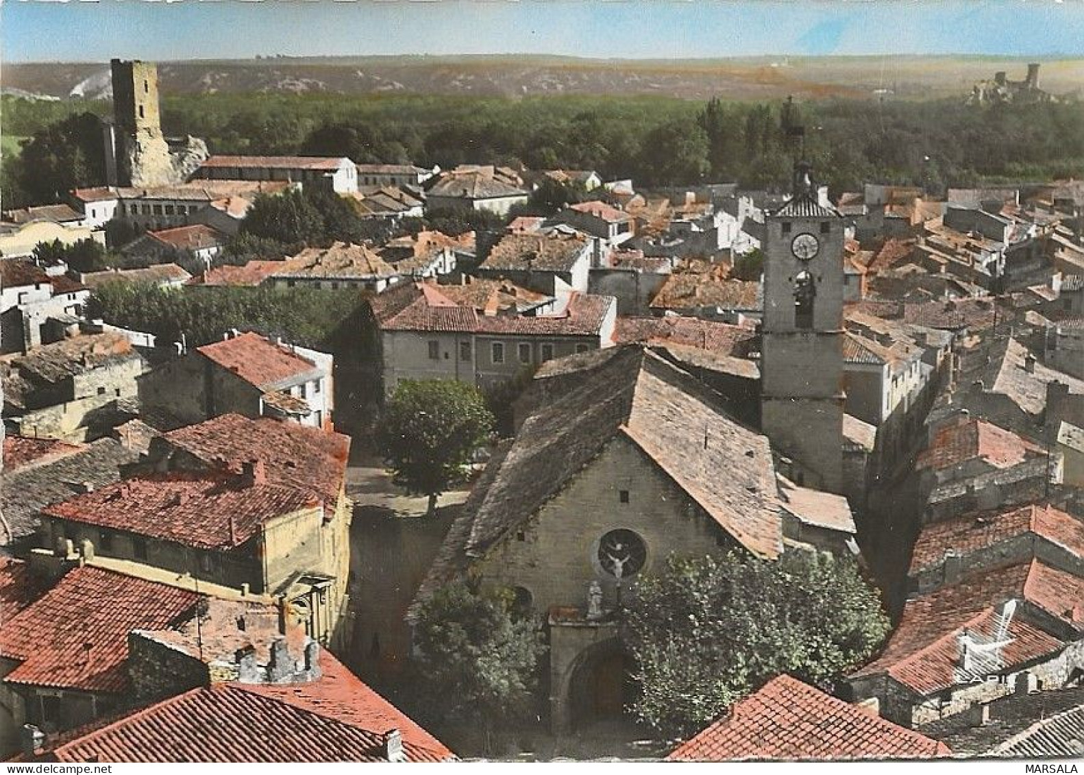 CPSM Roquemaure L'église XVè Siècle La Tour Carrée - Roquemaure