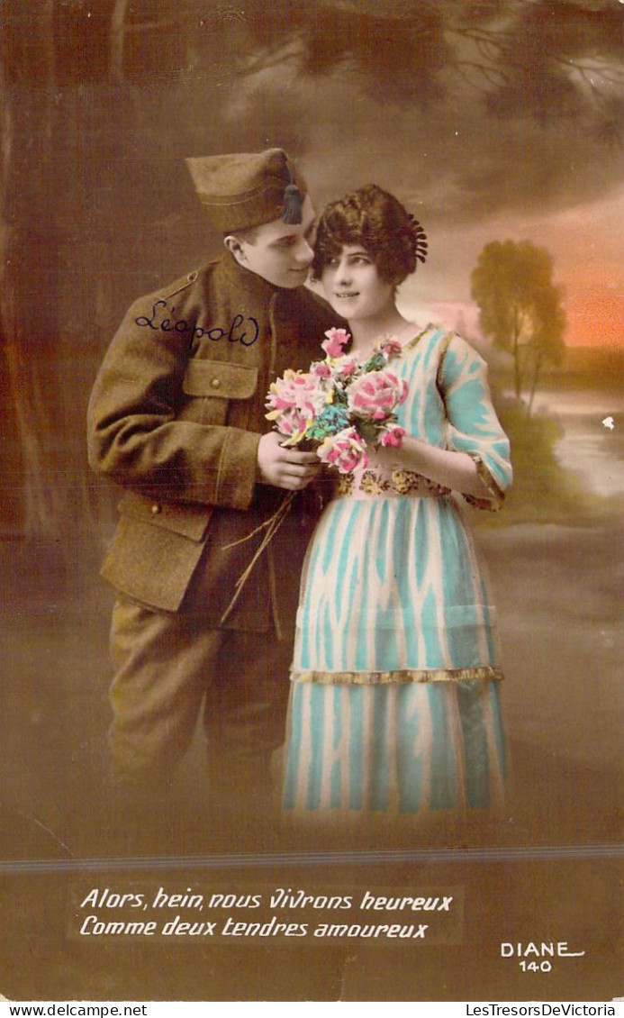 COUPLES - Alors Hein Nous Vivrons Heureux Comme Deux Tendres Amoureux - Militaire - Femme  - Carte Postale Ancienne - Coppie