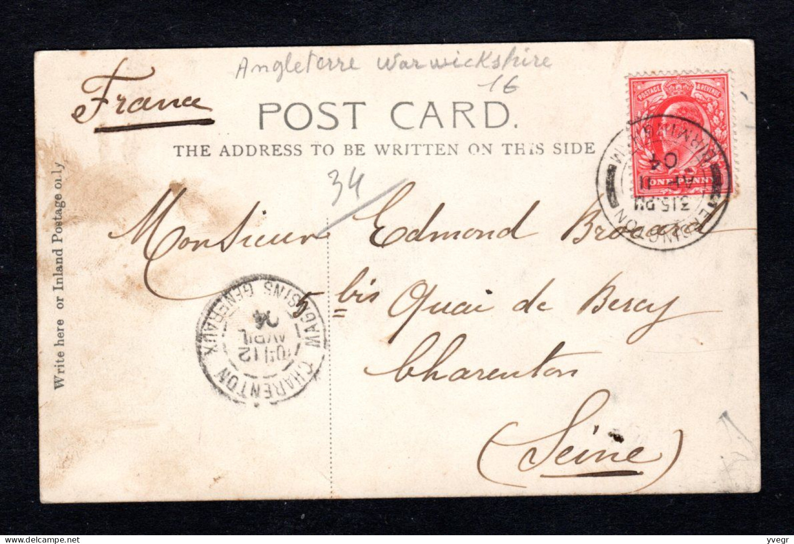 Angleterre - BIRMINGHAM - Victonia Square - Calèches ( Write Here Or Inland Postage ) Postée En 1904 - Birmingham