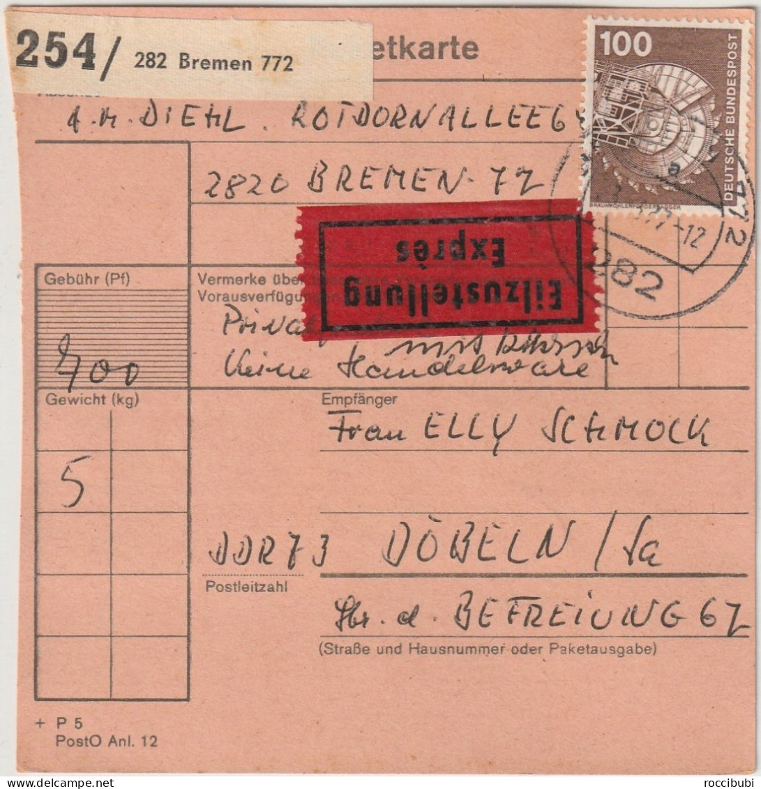 Paketkarte, Bremen Nach Döbeln - Other & Unclassified